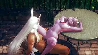 My Hero Academia Hentai -:00a Ashido Cunnilingus y follada con creampie en un parque por Usagiyama Futanari - Manga Anime Asiático Japonés Lesbiana Futa Juego Porno